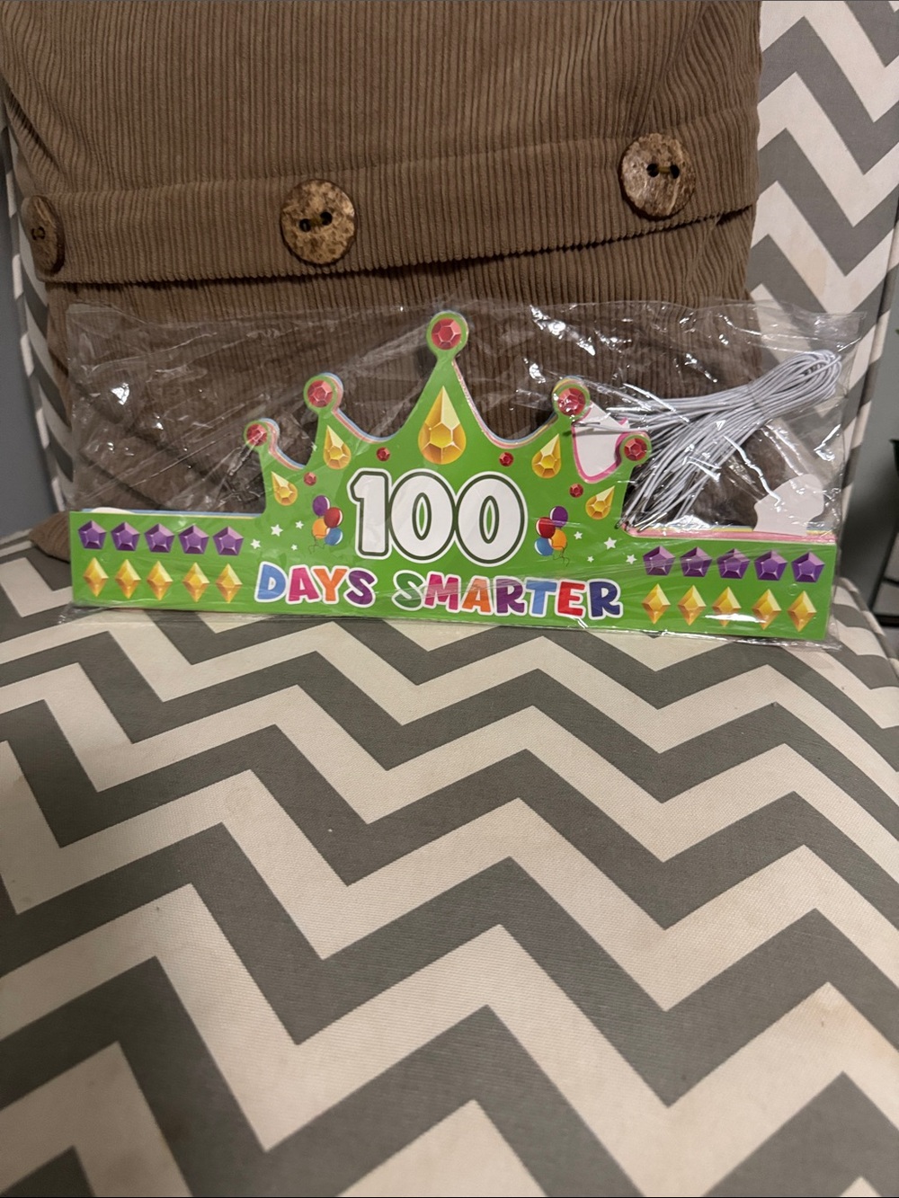 ***2/$15*** 100 Days Smarter Green Celebration Crown - 36 Classroom Party Hat